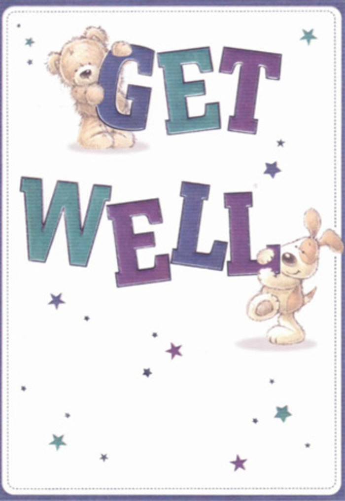 This get well card embodies gentle encouragement, painted in the tones of Kingston upon Thames' own nurturing charm. Illustrated with a friendly bear and a floppy-eared puppy, the scene overflows with positivity as playful stars glide around, carrying good wishes to every corner of the card. Oversized letters in bold purples and aquas form 'Get Well', anchoring the design as they rest against a clean, inviting canvas. The tactile quality of the animals' fur and ears evokes the comfort of soft petals-like those arranged daily by Kingston upon Thames Flowers for neighbours along Richmond Road. The sense of lightness and sincerity draws parallels with the buoyant, friendly spirit of the community, inviting recipients to feel not just seen but genuinely cared for. Whether tucked alongside a bouquet or arriving solo, this card's softly rendered scene serves as a beacon of cheer and encouragement, perfect for lifting spirits across all ages, echoing the kindness that defines Kingston upon Thames.